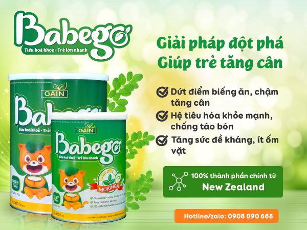 Sữa bột tăng cân Babego – khắc phục tình trạng trẻ chậm tăng cân trong giai đoạn vàng